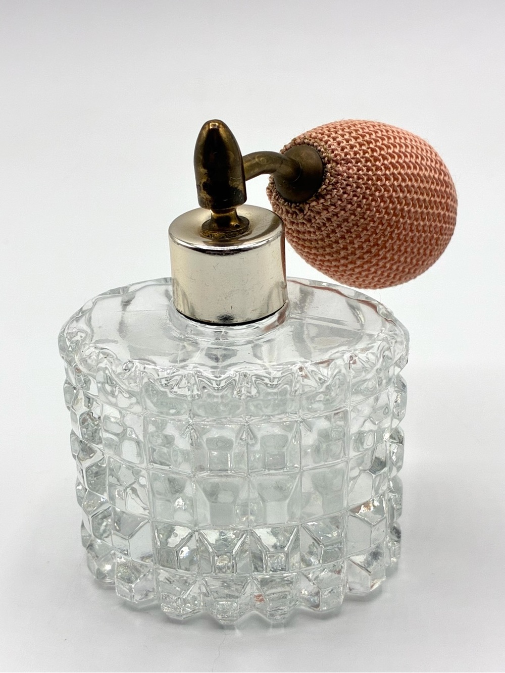 Vintage Glass Perfume Bottle Atomizer Pink Bulb Vanity Decor Empty